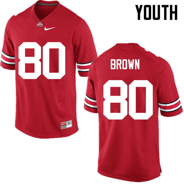 Youth Ohio State Buckeyes #80 Noah Brown College Football Jerseys Game-Red